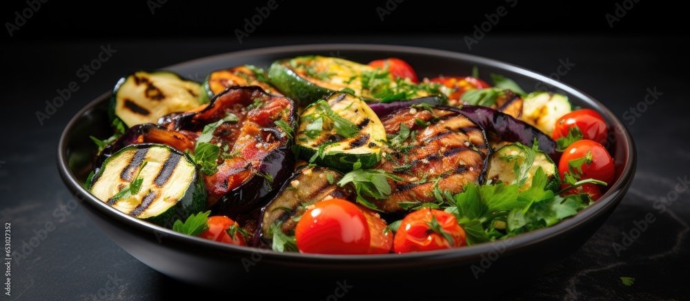 Grilled veggie salad with various vegetables Grilled veggie salad with various vegetables