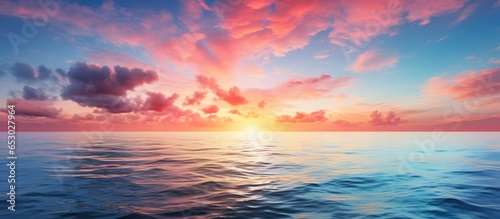 Colorful seascape with inspirational sunrise sky perfect for meditation © TheWaterMeloonProjec