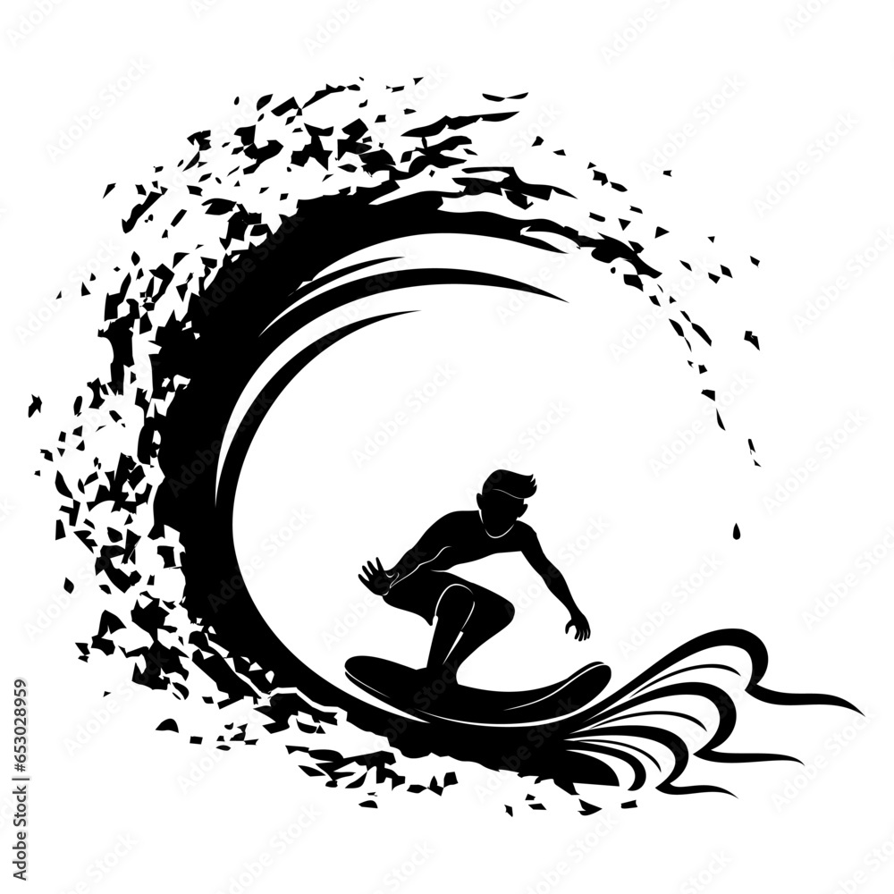 Fototapeta premium silhouette of a surfer
