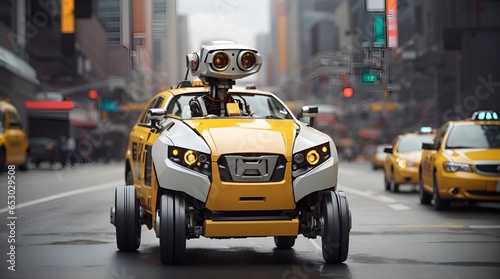 ロボットタクシー、自動運転、無人化｜robot taxi, autonomous driving, unmanned. Generative AI