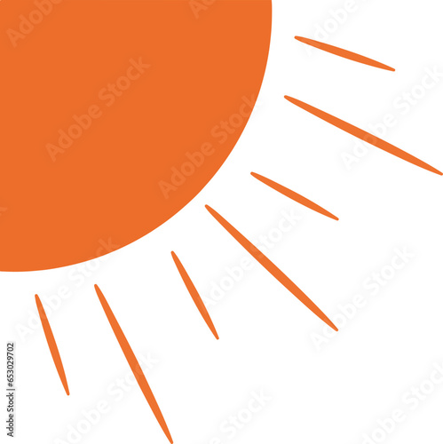 Beautiful sun in the orange corner