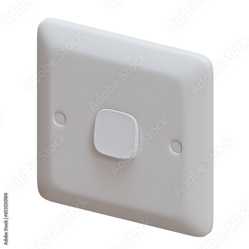 Single Button Switch 3D Render Illustration