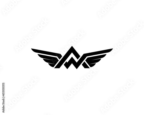 Photos letter AW wings logo