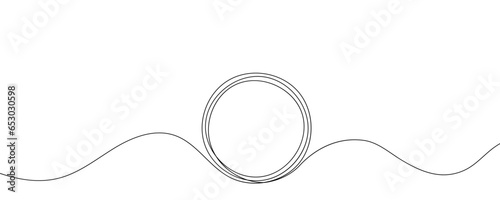 Circle line one frame art hand single shape vector zen drawn abstract round. Continuous one line circle icon stroke sketch illustration draw outline ball black circular pencil logo scribble thin ring