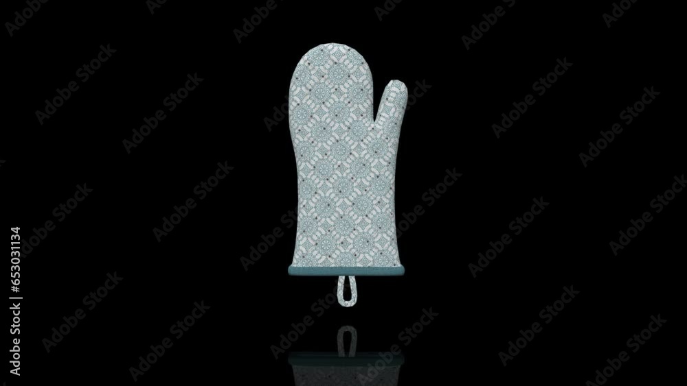 Oven Mitt Turns on itself - loop animation Oven Mitt Turns on itself - loop animation