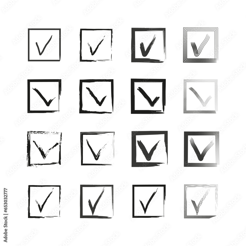 Hand drawn doodle checkmarks sign. Vector illustration. EPS 10. Hand drawn doodle checkmarks sign. Vector illustration. EPS 10.