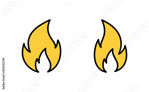 Fire icon set for web and mobile app. fire sign and symbol