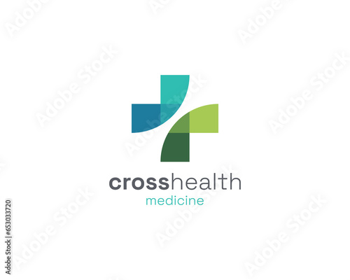 Modern colorful cross health logo