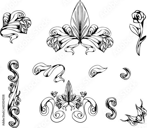 手書きのアンティーク・ゴシックフレーム背景素材