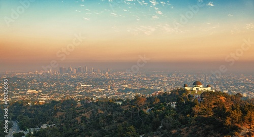 Los Angeles skyline mountain