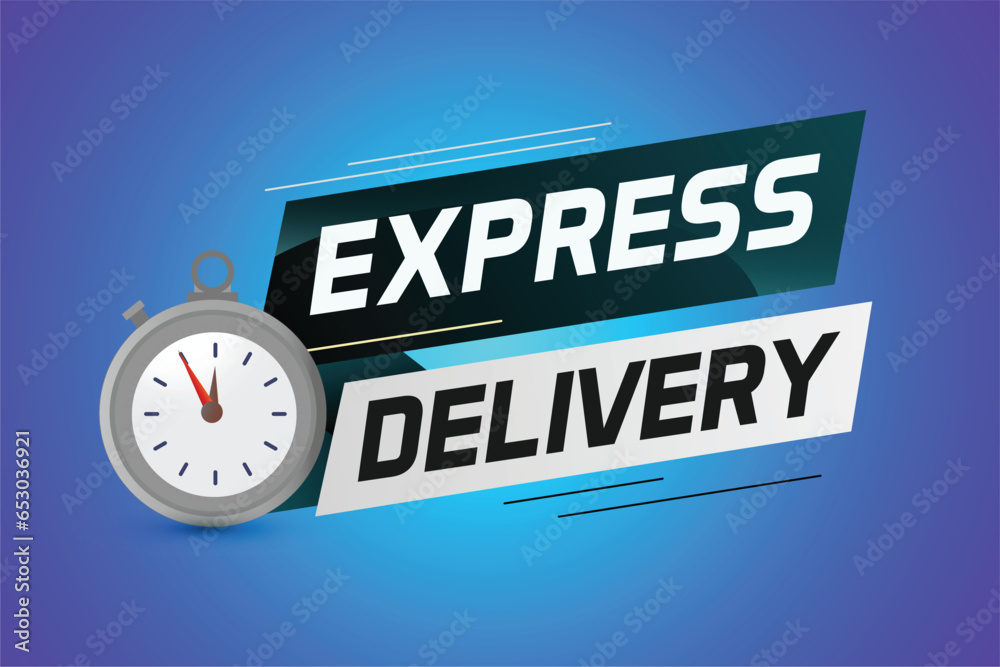 Express delivery word concept vector illustration with stopwatch style for use landing page, template, ui, web, mobile app, poster, banner, flyer, background, gift card, coupon, label Express delivery word concept vector illustration with stopwatch style for use landing page, template, ui, web, mobile app, poster, banner, flyer, background, gift card, coupon, label