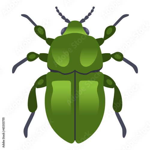 large green dung beetle. flat vector illustration