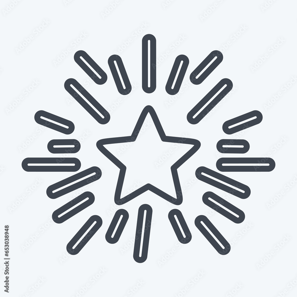 Obraz premium Icon Star with Rays. related to Stars symbol. line style. simple design editable. simple illustration. simple vector icons