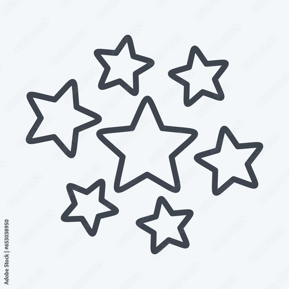 Icon Stars Around. related to Stars symbol. line style. simple design editable. simple illustration. simple vector icons Icon Stars Around. related to Stars symbol. line style. simple design editable. simple illustration. simple vector icons