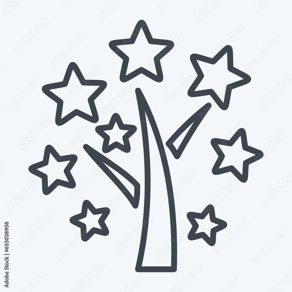 Icon Tree of Stars. related to Stars symbol. line style. simple design editable. simple illustration. simple vector icons Icon Tree of Stars. related to Stars symbol. line style. simple design editable. simple illustration. simple vector icons