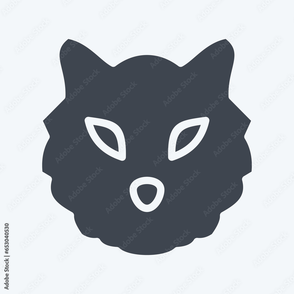Icon Tiger. related to Animal Head symbol. glyph style. simple design editable. simple illustration. cute. education