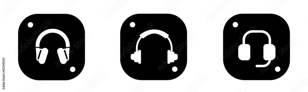 Headset icon in flat. A headset icon design. Stock vector. Headset icon in flat. A headset icon design. Stock vector.