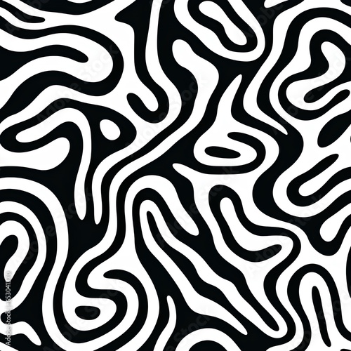 rounded lines on white background illustration seamless pattern images. lively zebra pattern flat design. generative AI
