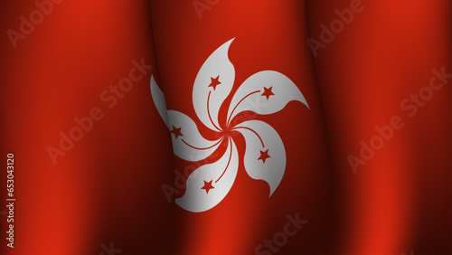 hongkong waving flag background design concept vector illustration
