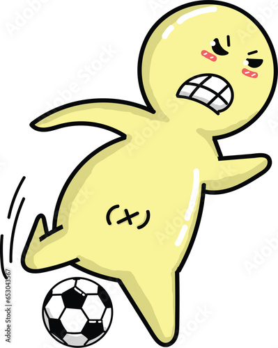 chillman try to kick the ball