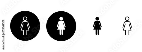 Female icon set illustration. woman sign and symbol