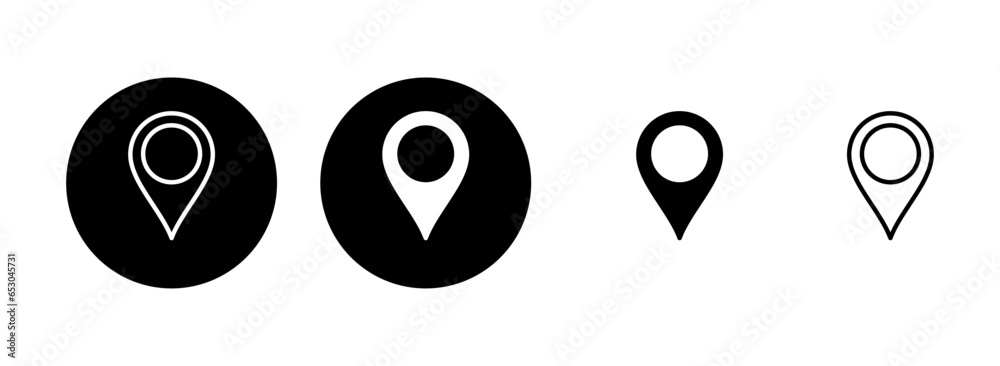 Pin icon set  illustration. Location sign and symbol. destination icon. map pin - obrazy, fototapety, plakaty 