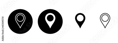 Pin icon set  illustration. Location sign and symbol. destination icon. map pin