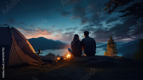 LGBTQ couples Camping under the stars © basketman23