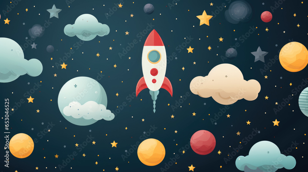 pattern with rocket pattern with rocket