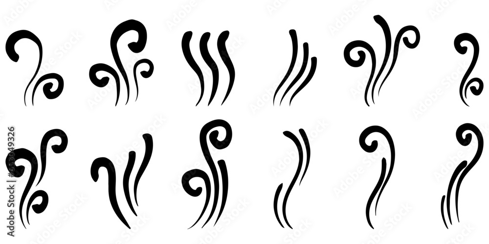 Doodle sketch style of smoke symbol drawn illustration for concept design. Doodle sketch style of smoke symbol drawn illustration for concept design.