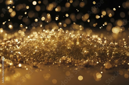 Background wallpaper bokeh blur glitter golden sparkle, backdrop line waves artistic futuristic simple for presentation