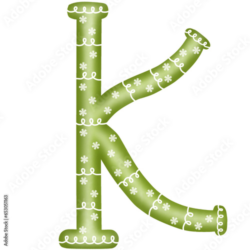 Green letter K photo