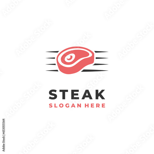 Grill steak logo vector