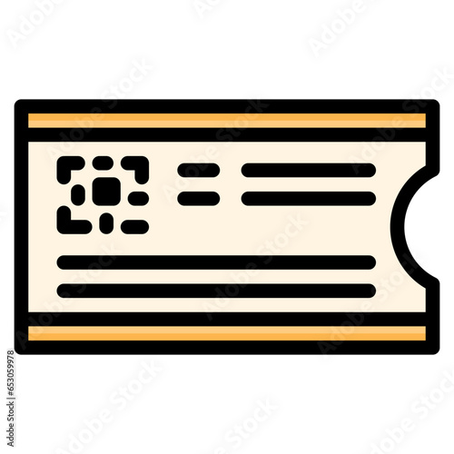  ticket, Admission, platform, transportation, tickets, train Icon, Filled Line style icon vector illustration, Suitable for website, mobile app, print, presentation, infographic and any other project.