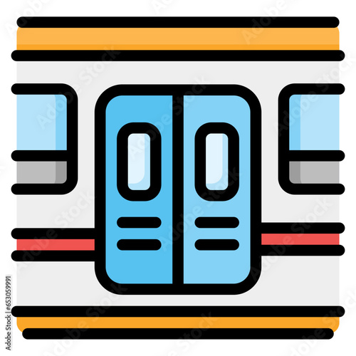 subway, underground, access, transportation, door, train Icon, Filled Line style icon vector illustration, Suitable for website, mobile app, print, presentation, infographic and any other project.