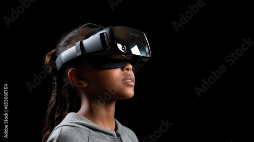 young man testing virtual reality generative ai © Francheska