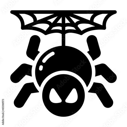 Spider glyph icon