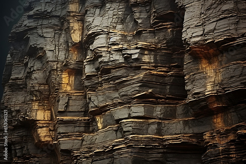Closeup Texture of Dark Gold Cliff Rock