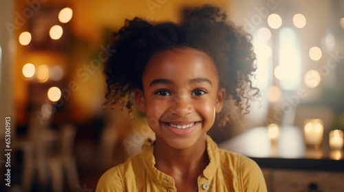 african american girl smiling generative ai