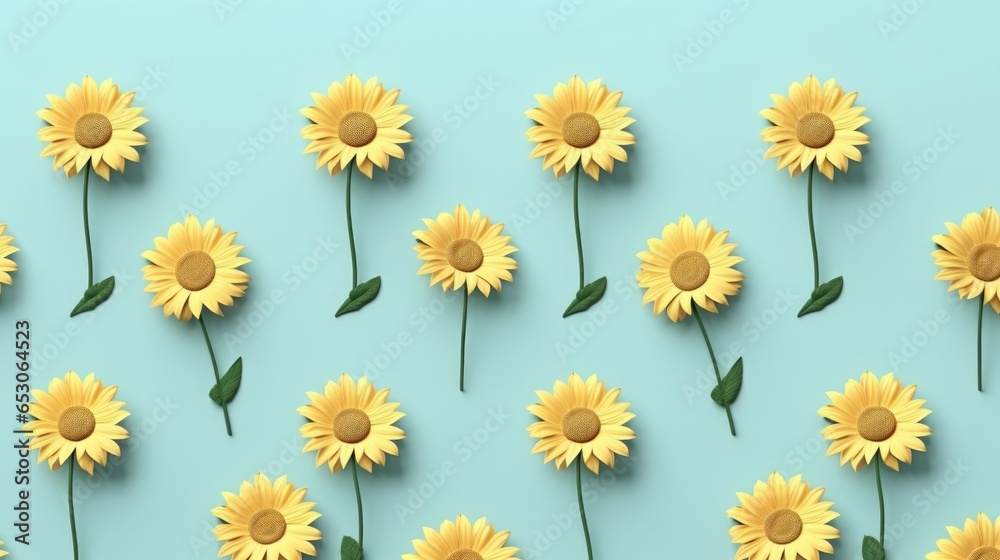 flowers on blue background generative ai flowers on blue background generative ai