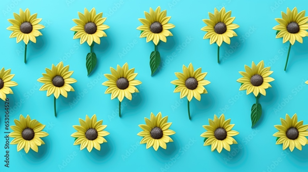 flowers on blue background generative ai flowers on blue background generative ai