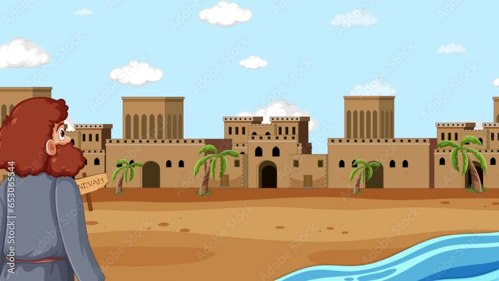 Jonah fulfills God's command by teaching the people of Nineveh.