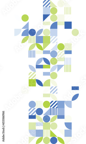 Bauhaus geometric pattern background, vector abstract circle, triangle and square lines art. Yell