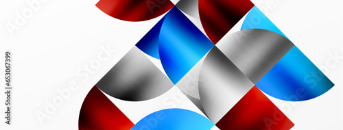 Minimalist geometric background featuring metallic round triangles, delivering sleek and modern visual aesthetic with emphasis on clean, metallic forms for wallpaper, banner, background, landing page