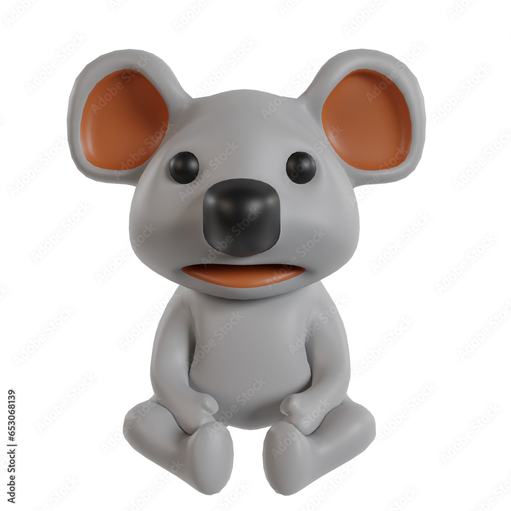 Cute animal high-quality 3d render clipart 