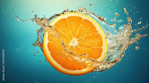 Orange with Water Splash