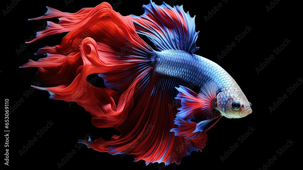 Fototapeta premium Betta Fish isolated on black