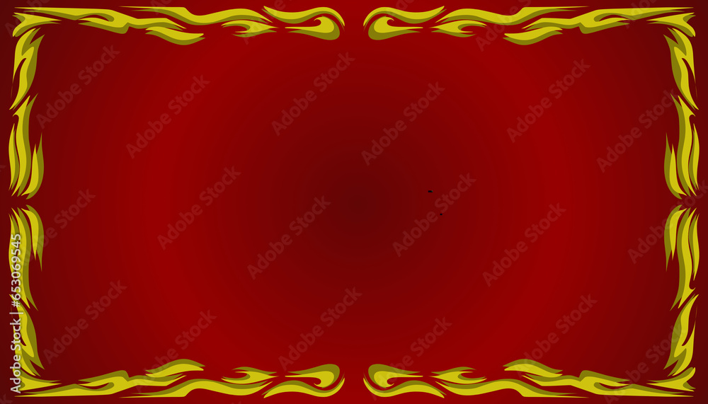 A gradient red abstract background illustration with a yellow frame. Perfect for invitation card, book cover, poster, banner, website design.