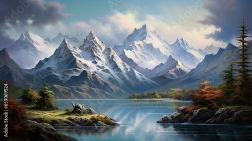 Photography lake in the mountains