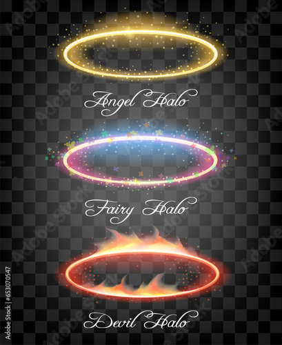 Angel devil and fairy halo set